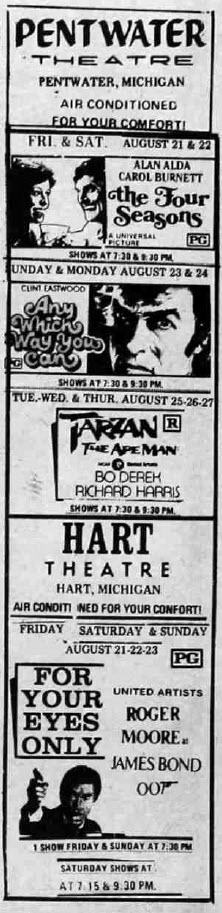 Pentwater Theatre - Aug 19 1981 Ad